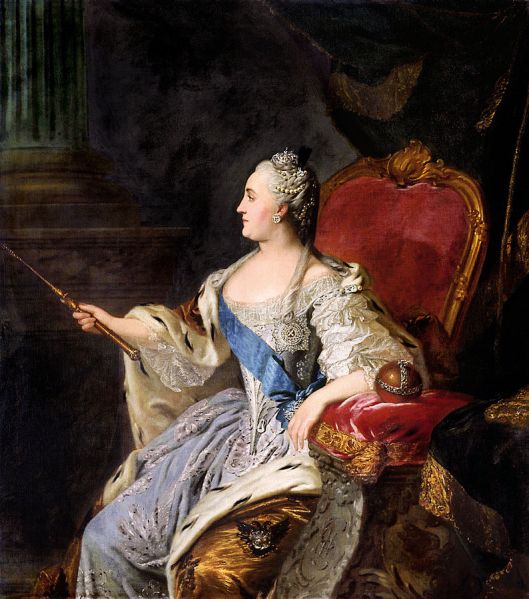 Fedor Rokotov's portrait of Empress Catherine the Great, 1763, now in the Tretyakov Gallery, Moscow (Courtesy Wikimedia Commons; public domain in the United States)